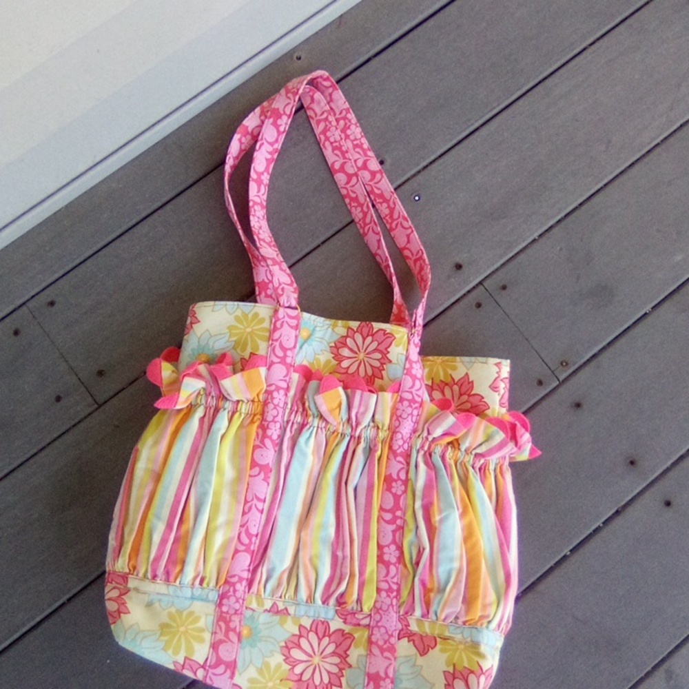Vibrant Floral Pink Tote Bag - Picture 7 of 8